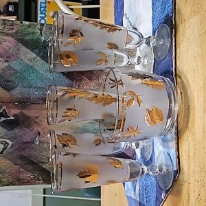 Vintage MCM 1950 s Libbey Glass's Set of 5 w/ Ice Bucket